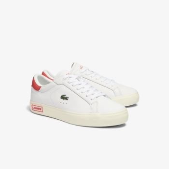 Lacoste Powercourt Leather Sneakers - Tenisky Dámské Bílé / Růžové | CZ-ycJJG7